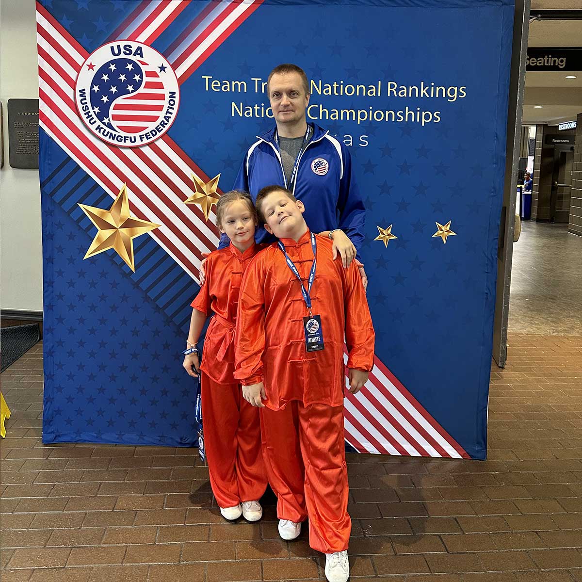 Vital Yarashevich, Gabriel Moore and Brooklyn Moore the USAWKF National Kung Fu Championships Lubbock, Texas May 26-28, 2023
