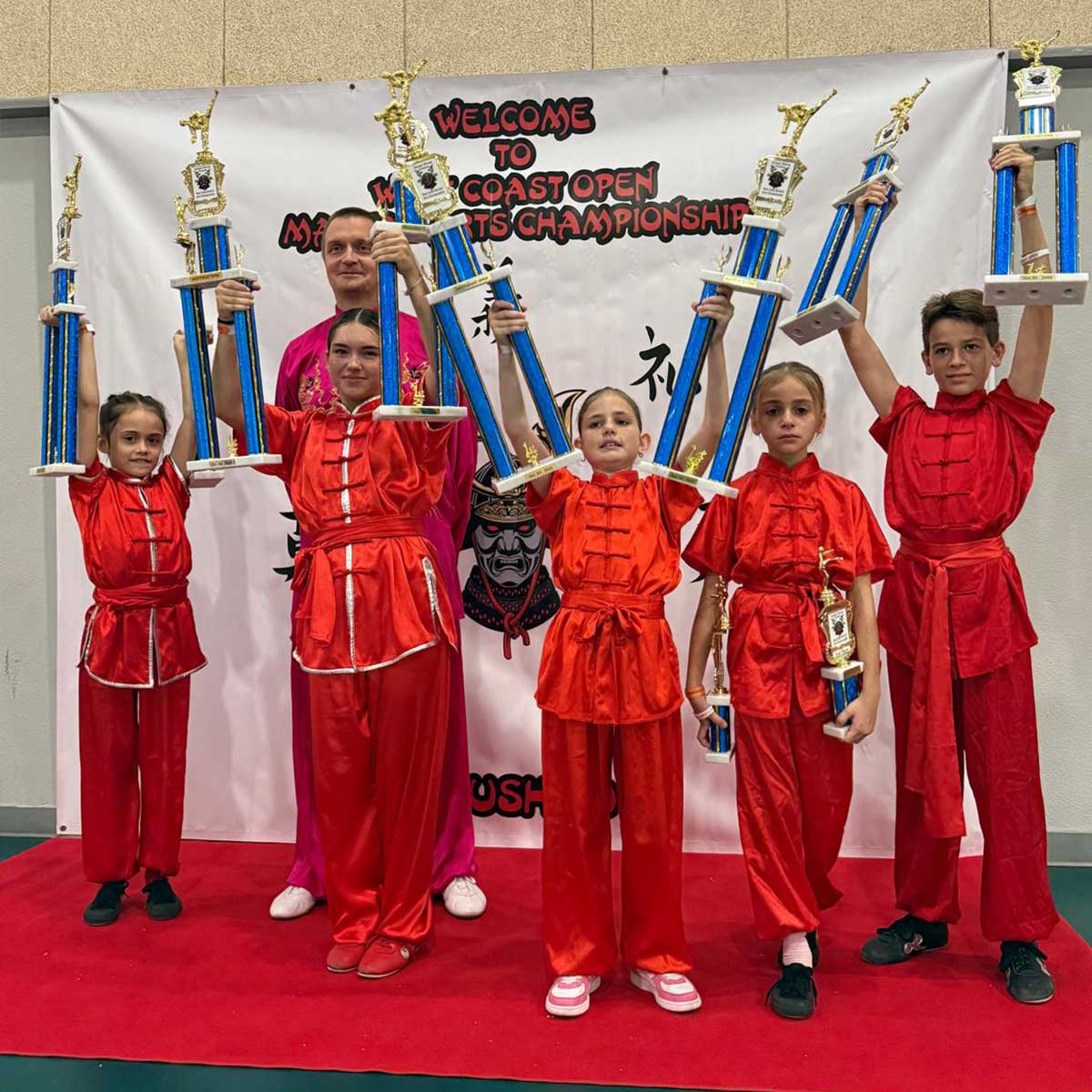 The 9th West Coast Open Martial Arts Championship, October 4, 2025: Sorina Codita, Lucia Viscito, Vital Yarashevich, Diana Bushueva, Maria Gomez-Moreno, Carlos Gomez-Moreno The 9th West Coast Open Martial Arts Championship, October 4, 2025: Sorina Codita, Lucia Viscito, Vital Yarashevich, Diana Bushueva, Maria Gomez-Moreno, Carlos Gomez-Moreno