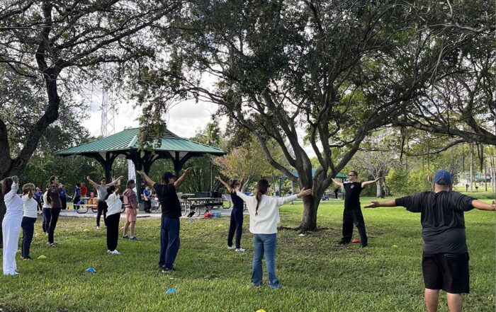Winter Holidays Celebration, West Lake Park, Hollywood, Florida, December 13, 2025: Julia Ainisman, Erez Lozovsky, Cathrine Heaslip, Lesya Pelyushko, Rozalia Marzac, Neringa Umbrasaite, Tatiana Codita, Alisa Estrina, Maria Ines Loydi, Carolina Slutchi, Richard Cedrone