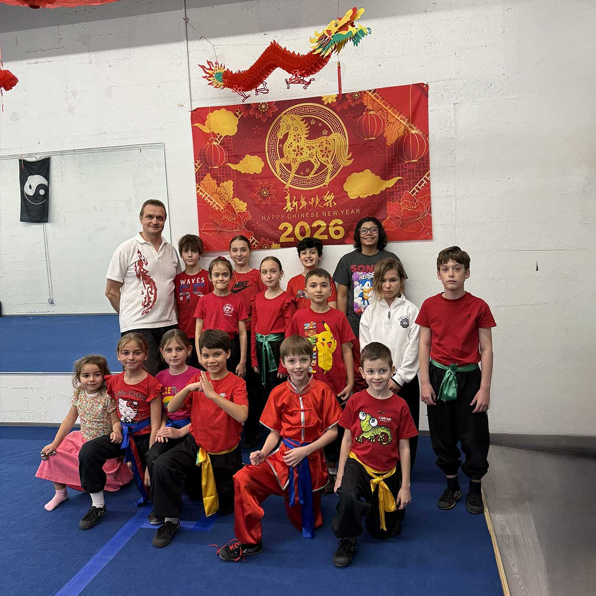 Chinese new year 2026 at Vital Martial Arts Academy, Hallandale Beach, Florida. Vital Yarashevich, Lucia Viscito, Alfia Cohen, Sorina Codita, Anita Gomez-Moreno, Maria Gomez-Moreno, Emily Slutchi, Maria Marzac, Kyrylo Puscas, David Ainisman, Leonardo Girasol, Antony Reznik, John Estrin, Cristian Slutchi, Ilia Gamartsa